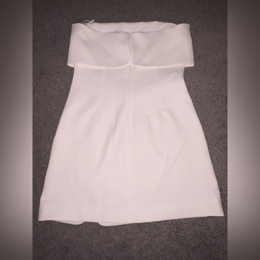 Alexis Katerin Strapless Mini Dress Medium NWT Ivory Notch Neckline Designer - Picture 7 of 8